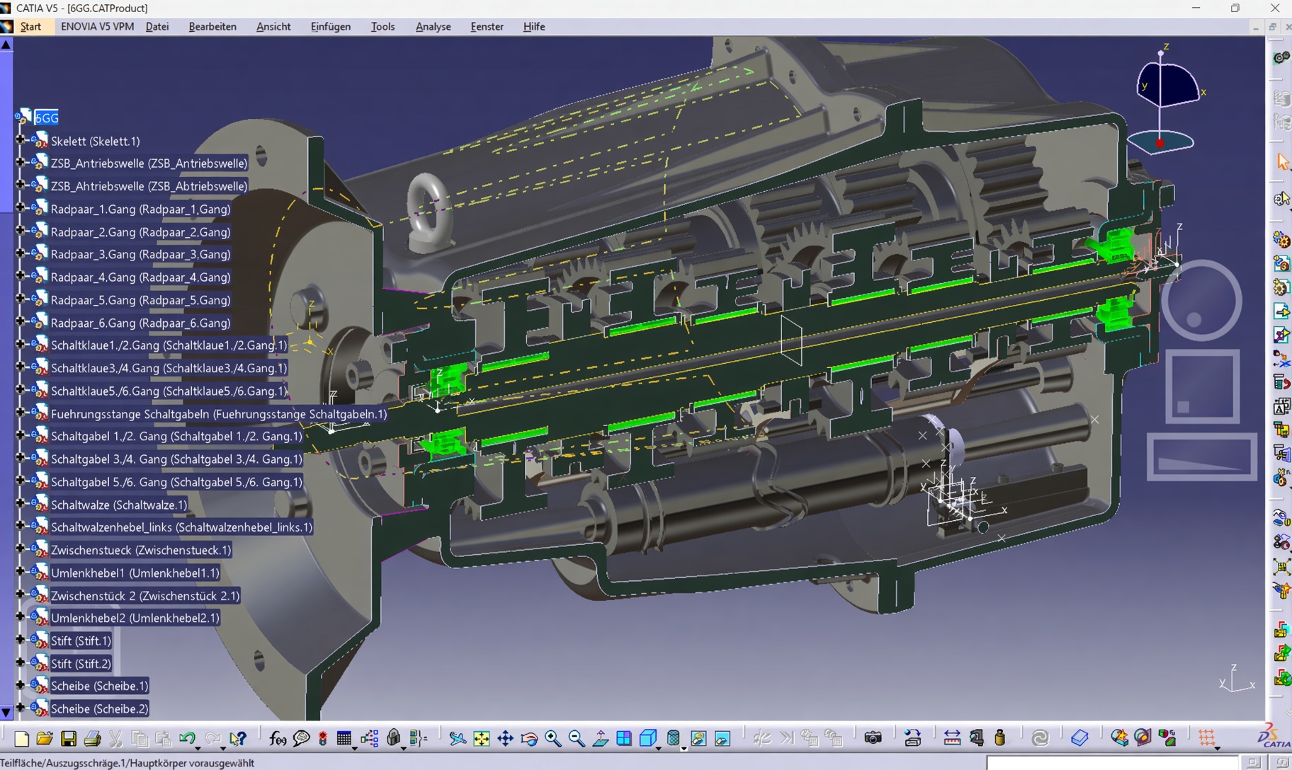 Getriebebaugruppe in CATIA V5